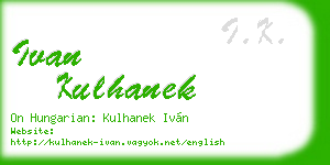 ivan kulhanek business card
